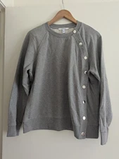 Derek Lam 10 Crosby gray side snap sweatshirt size L