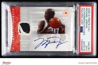 2006 Ultimate Collection Michael Jordan GAME-USED PATCH ON CARD AUTO /15 PSA 5