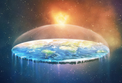 Kleines Poster A6 Flat Earth
