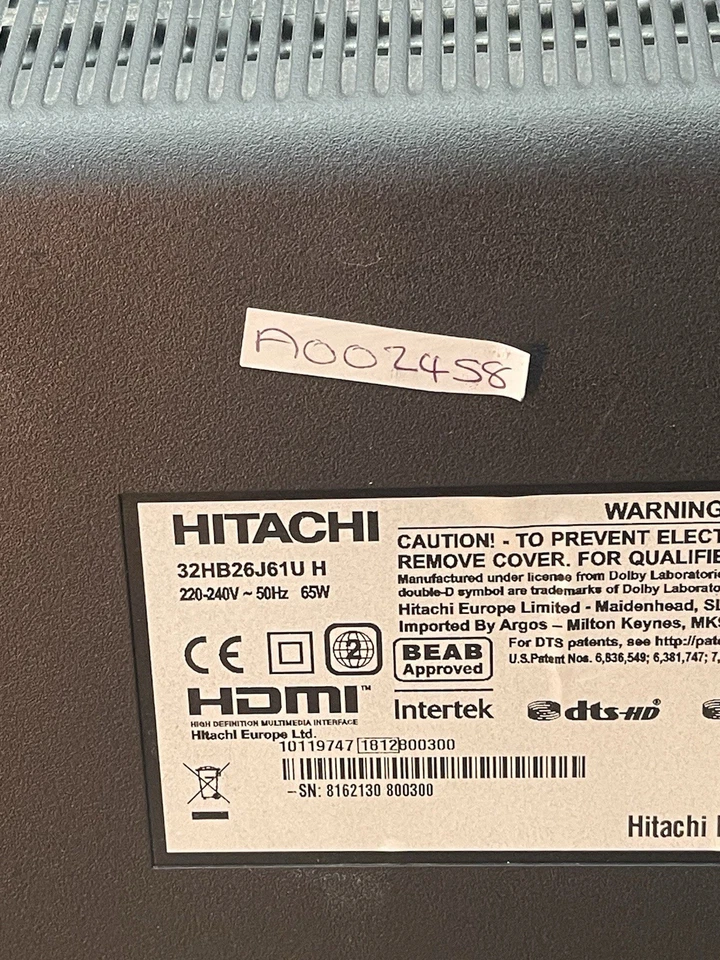Hitachi Smart TV Television DVD Freeview Player 32 Inch No Remote Gaming Caravan - Image 4 of 4