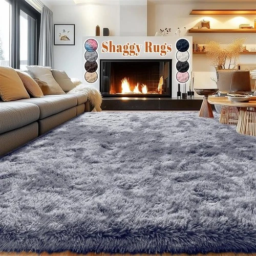 Fluffy Area Rugs for Living Room Plush Soft Non Slip Backing Floor Carpets Mats