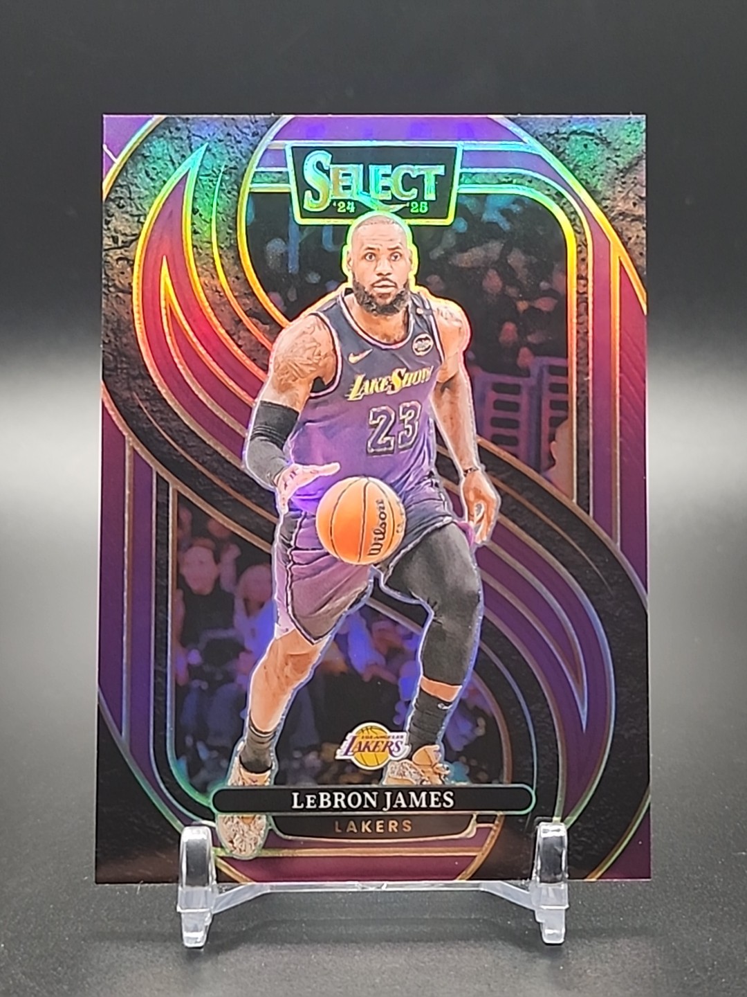 2024-25 Panini Select LeBron James  Premier Purple Color Match /99 #111 Lakers