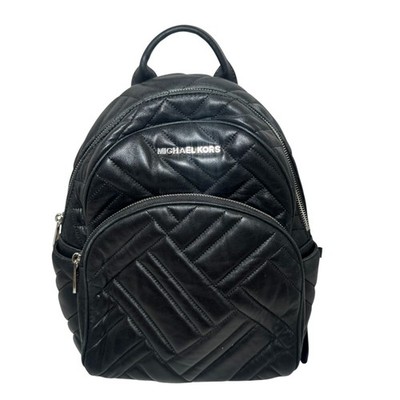Michael Kors Abbey Backpack Medium Black Quilted Leather