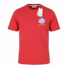 SCOTCH & SODA T-Shirt Homme Col Rond Rouge M Coton Tricot Bio Manches Courtes