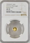 Gold American Bald Eagle 1/500 Oz Gold Private Issue NGC Certified MS 70