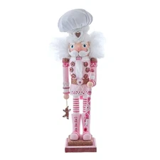 Kurt Adler Wooden Hollywood Nutcracker, Pink Gingerbread Baker, 16in