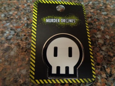 Murder Drones Skull Icon Enamel Pin Metal Bioworld New - Image 1 of 4