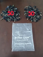 100 Piece RG-59, RG-6 Coax Cable FLEX CLIPS Black Screw Type S4BK Telecrafter