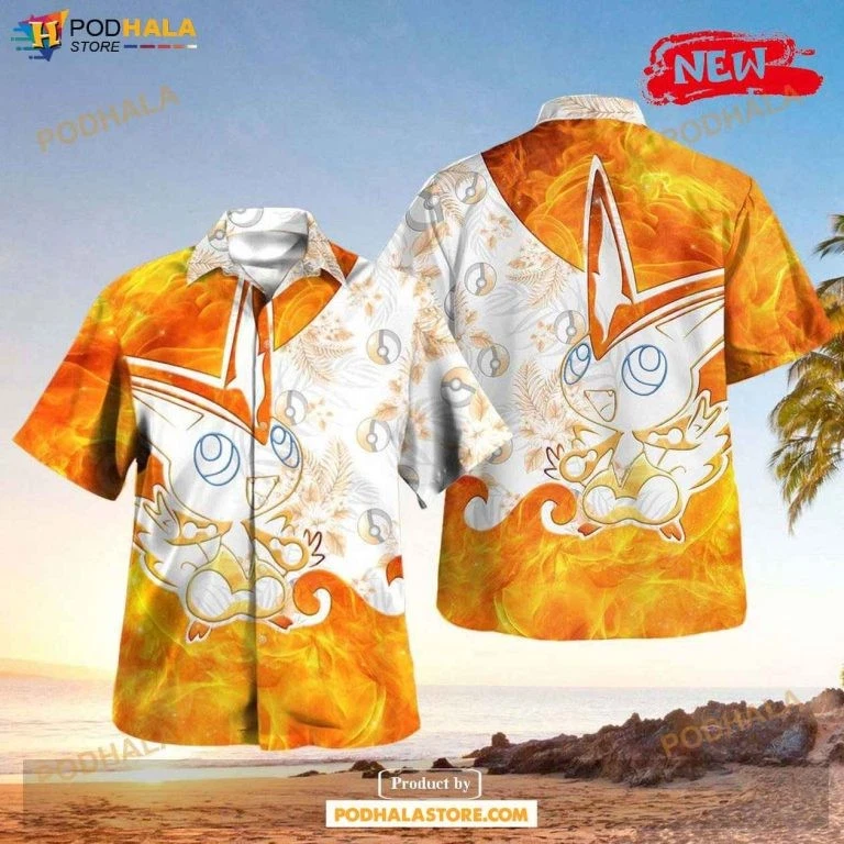 Tribal Victini Design Hawaiian Shirt, Tropical Shirt for Wo