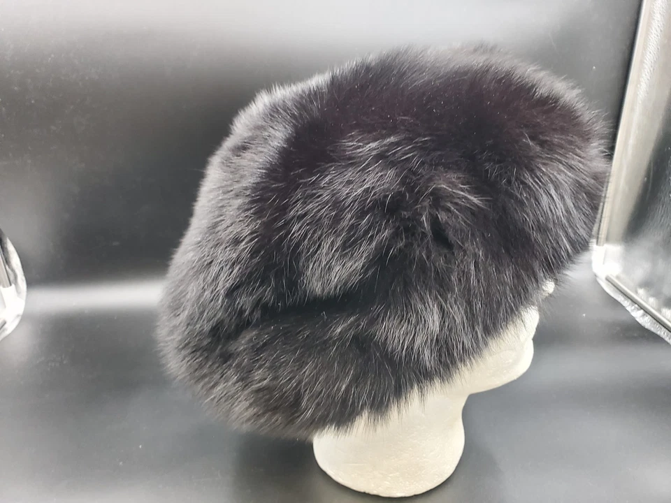 Sombrero pastillero vintage Carl W. Herrmann negro de piel genuina Foto 3 de 4