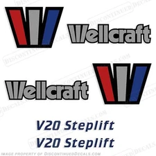 Fits Wellcraft V20 Steplift Decals (Set of 2) - 1993 (Non-Reflective)