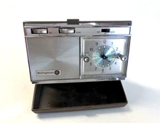 Vintage Westinghouse Travel Alarm Clock Radio,  H968PLB,  c 1965,  Tested,  Nice