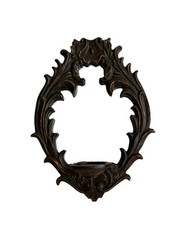 Vtg Wall Mirror Brown Gold Baroque Mirror Rococo Art Nouveau 17  X 12  Candle