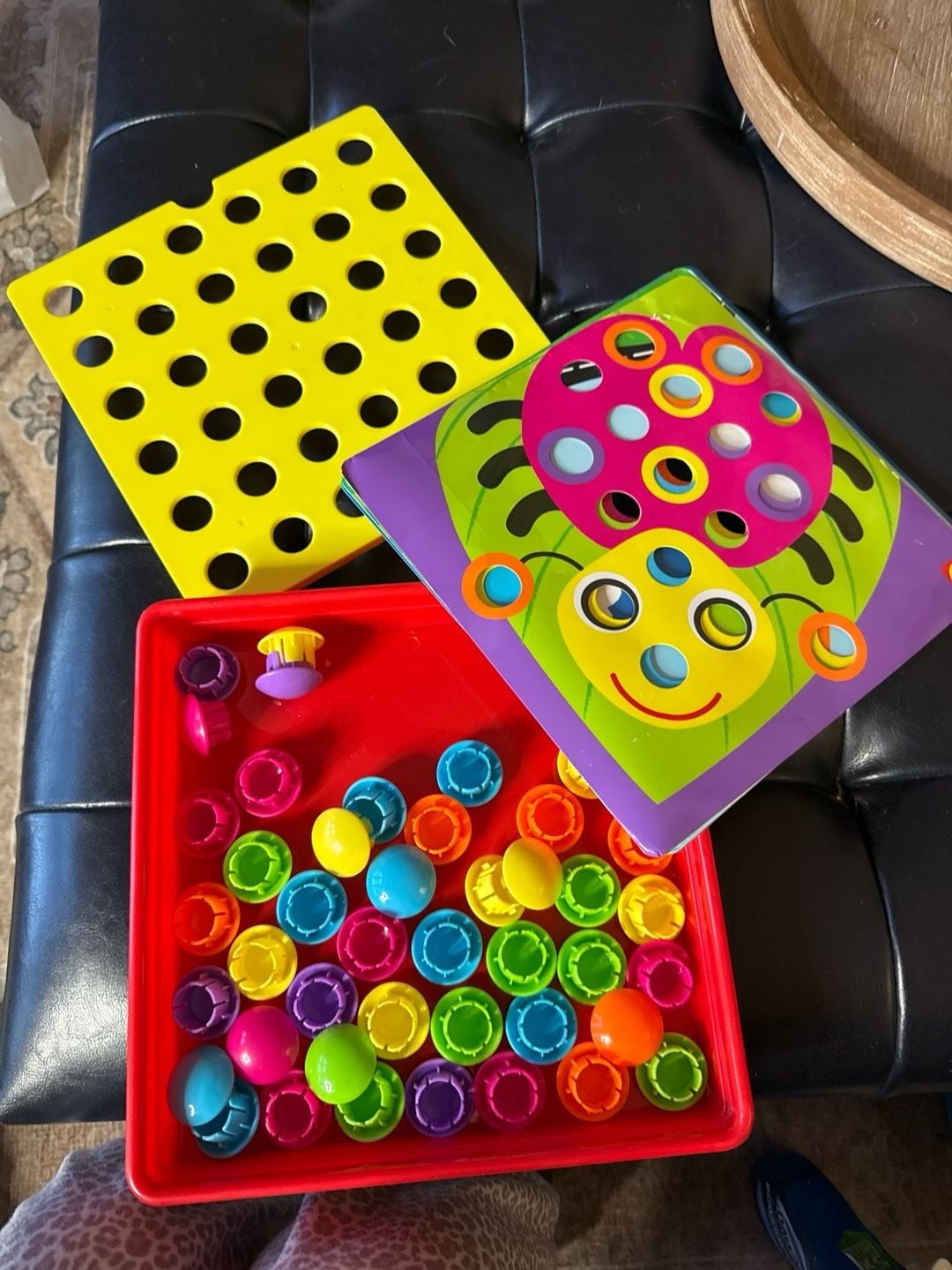 Little Hands Button Art Color Matching Mosaic Pegboard Set