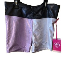 Justice Girl's Size XL 16/18 Iridescent Foil Shorts NEW Glittery