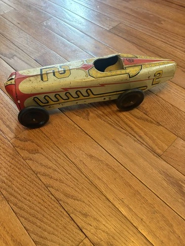 Vintage Original Marx Boat-Tail Windup Indy Racer Tin Litho #2