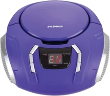 Proscan Elite Portable CD Boombox with AM/FM Radio, Auxiliary - Purple