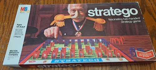 Vintage Stratego Board Game Milton Bradley Complete Red Blue Army w/ Tray