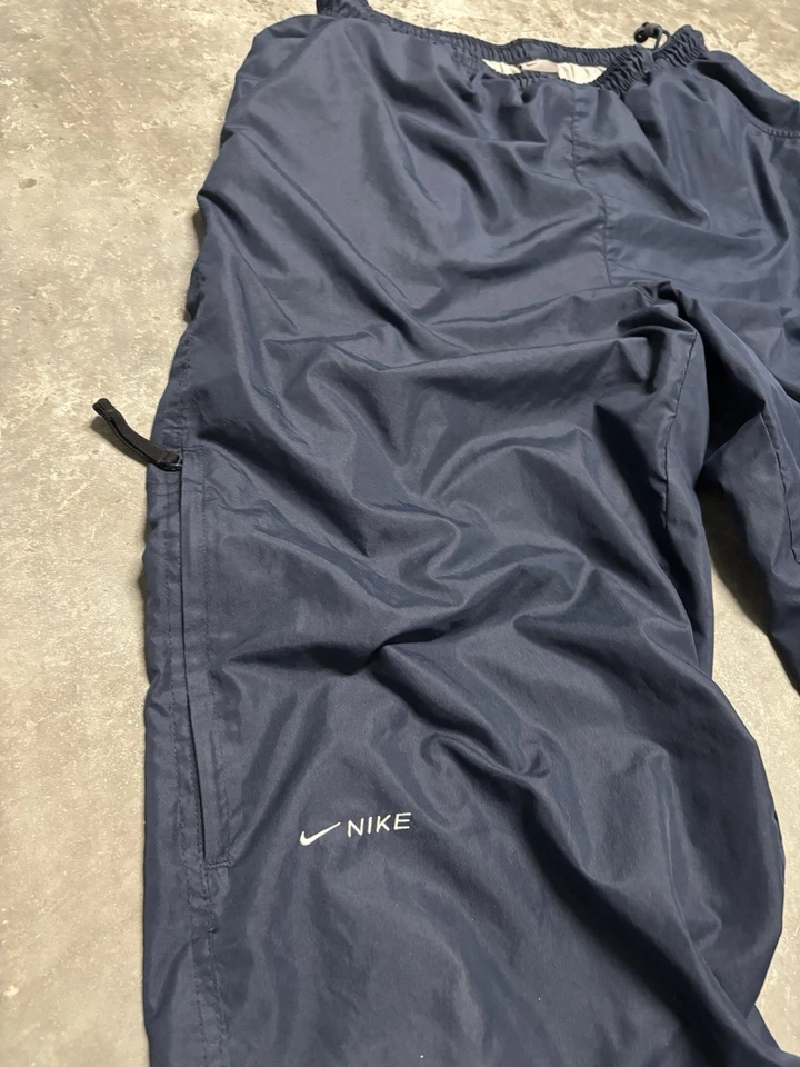 Nike Y2K Baggy Track Pants, Navy Blue, Silver Tag Vintage 2000s, Size Large - Image 3 of 4