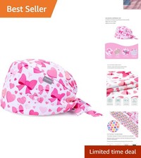 Scrub Caps for Women, Adjustable Women's Surgical Cap with Buttons, Breathabl...