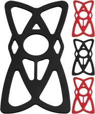 Silicone Security Bands For Phone Mounts Pack Of 4 Black Red Universal Fit