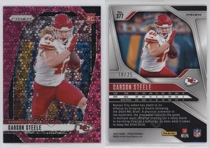 2024 Panini Prizm Rookies No Huddle Pink Prizm /25 Carson Steele #377 Rookie RC