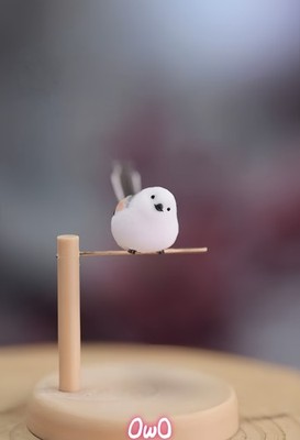 Handmade Miniature Shima Enaga Bird Figure Resin OB11 BJD 1/6 Scale Doll Prop