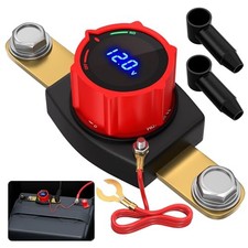 Side Post Battery Disconnect Switch 12V 300A On-Off Side Post with Voltmeter