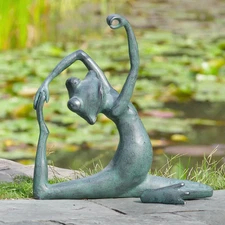 Limber Yoga Frog Garden Sculpture Aluminum Home & Garden Decorative Collectible