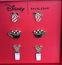 DISNEY - BAUBLEBAR Christmas 3 Pair Post Earrings Cocoa, Latte Hot Chocolate