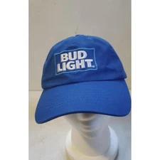 Bud Blue Baseball Cap/ Hat, white embroidered Bud Light Logo on front (I)