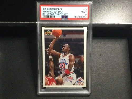 1991 Upper Deck #48 Michael Jordan All Star Checklist Basketball Card PSA 9 Mint