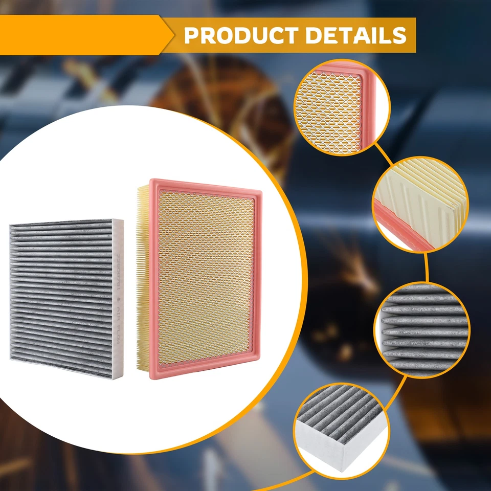 Juego de filtro de aire de motor y cabina para Chevrolet Suburban 3500 HD Tahoe GMC Yukon XL Foto 4 de 4