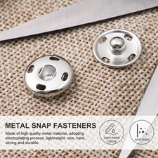 Silver Snap Fasteners Snaps Button for Clothing Heavy Duty Sew Buttons