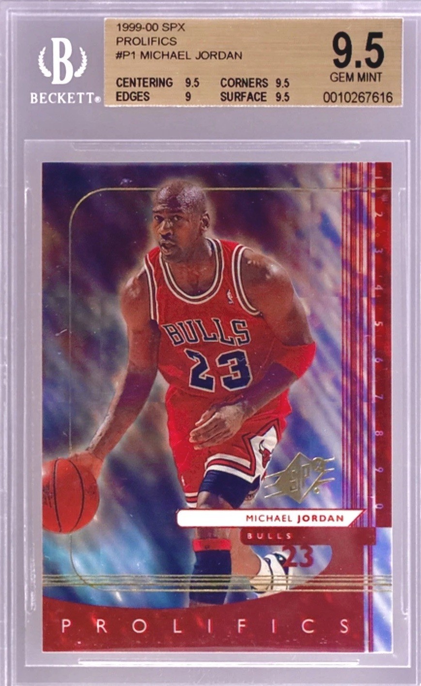 POP 29 BGS 9.5 Michael Jordan 1999 Upper Deck SPx Prolifics Holo 90s Insert MJ