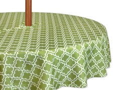 DII 60" Round Outdoor Tablecloth w/ Zipper, Green Lattice