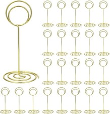 24 Pcs Table Number Holders, 3.35 Inch Gold Place Card Holder, Table Number