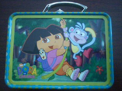 Dora the Explorer Small Storage Tin #1 - Dora & Boots Swinging on