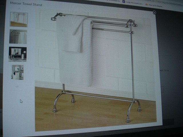 Pottery Barn Mercer Towel Stand Chrome Finish New Open Box For