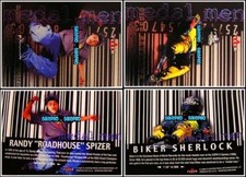 2x FLEER ADRENALINE 2000 BIKER SHERLOCK GUINESS #7/10 ROADHOUSE SPIZER #4/10 LOT
