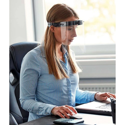 Pantalla Protectora Cara 120º Kit protección Facial Seguridad Anticontagio Cubre - Imagen 9 de 12