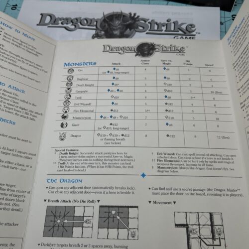 Dragon Strike Board Game 1993 VINTAGE TSR Dungeons & Dragon Instruction and Maps - Picture 3 of 10