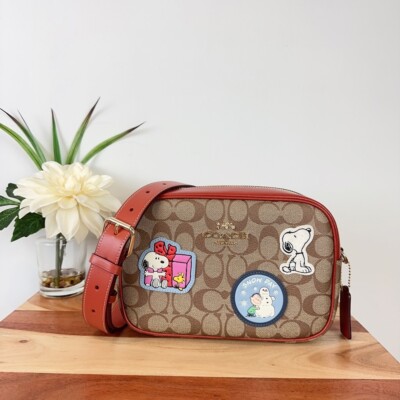NWT Coach X Peanuts Jamie Camera Bag In Signature Canvas
