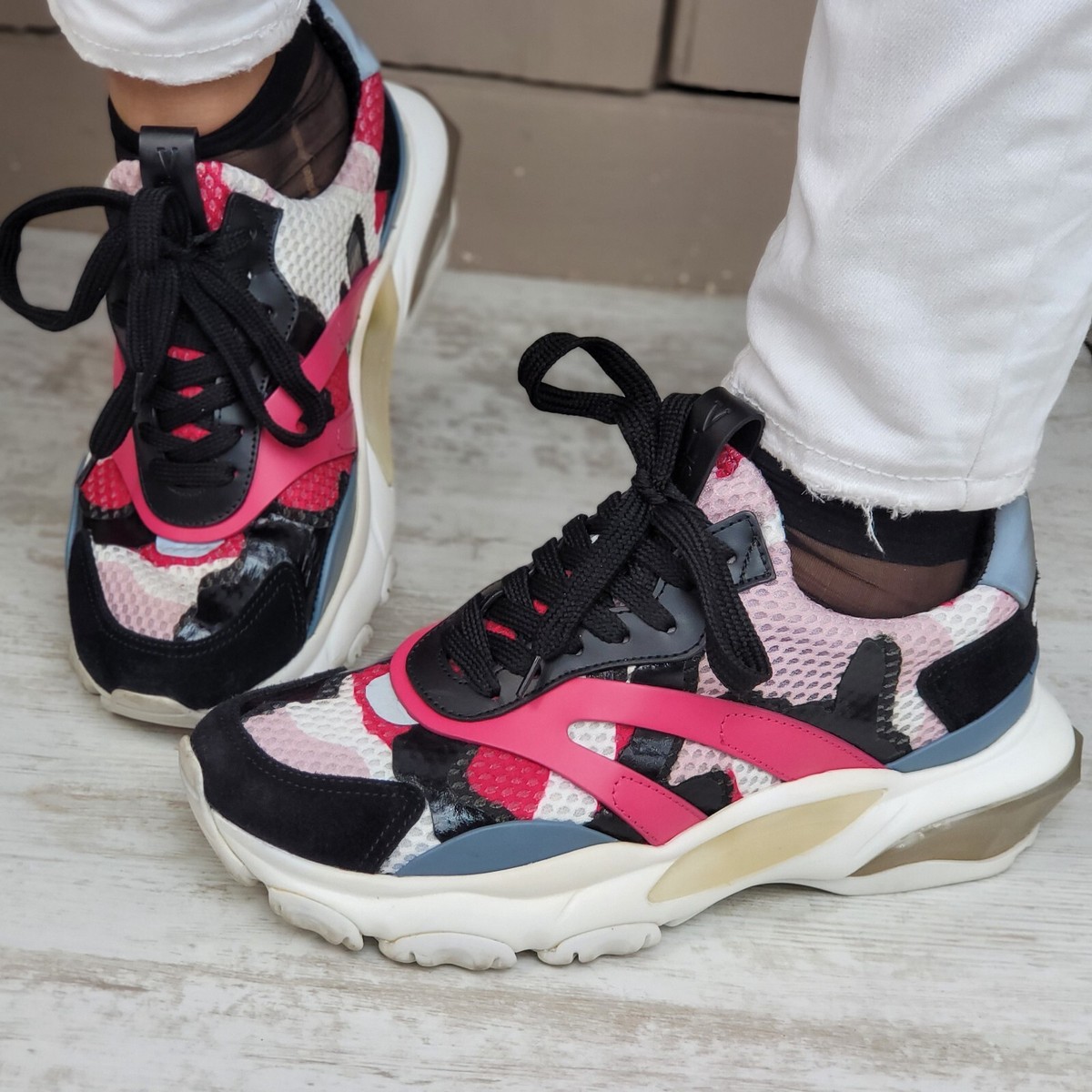 正規店買付【VALENTINO】ベイバイベイ スニーカー Valentino Bounce Me Pink Chunky Sneakers Trainers Flats