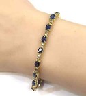 Bracelet 14K Yellow Gold Over 5.00 Ct Lab Created Oval Cut Blue Sapphire Tennis