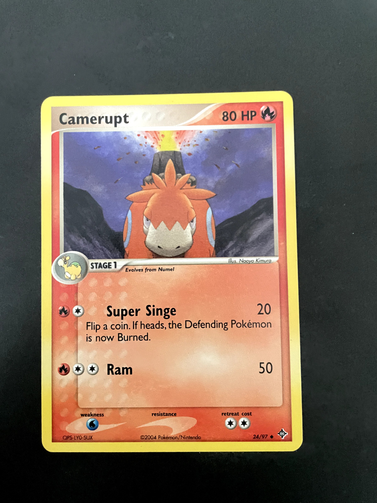 Camerupt 24/97 EX Dragon Uncommon e-Series Pokemon Card nm