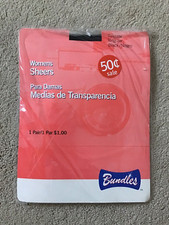 NEW IN PACKAGE Vintage 2001 Bundles Sheer Nylon Pantyhose Black Size Regular