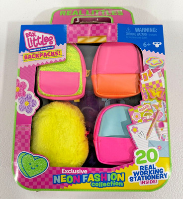 Real Littles Neon Backpack Fashion Collection (Item is brand new damaged box)
