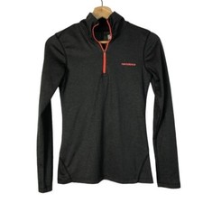 New Balance Dark Gray Neon Quarter Zip Athletic Pullover Jacket XS