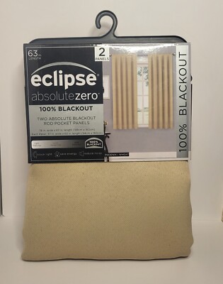 Eclipse Absolute Zero 100% Blackout 2 Panels 74'' x 63'' - Color Wheat